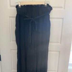 Black Cropped Work Pant